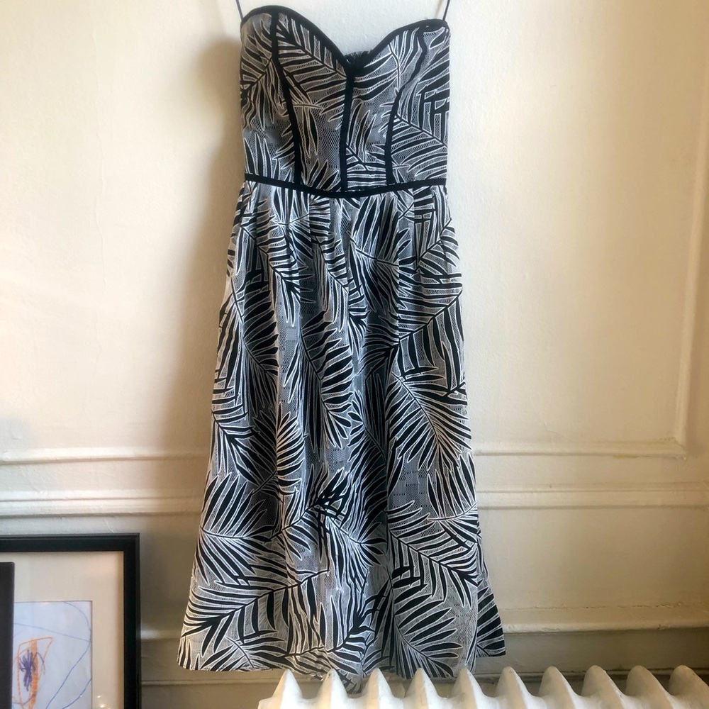 Parker strapless dress. Black and white lace. Size small. Never worn.